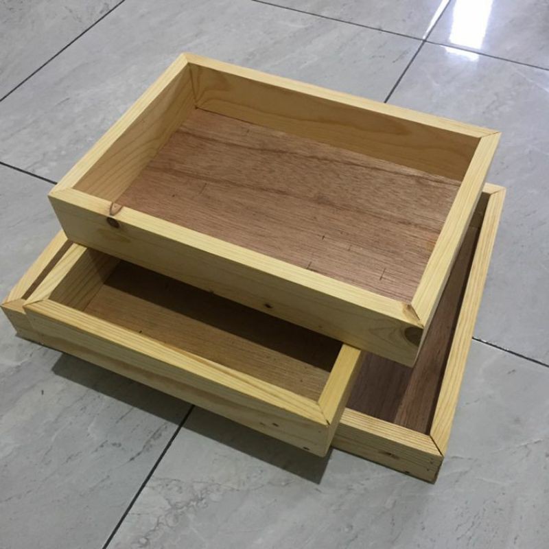 Kotak hantaran seserahan nikahan lamaran tinggi 7cm jati belanda