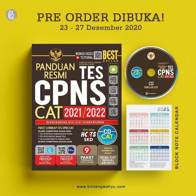 Panduan Resmi Tes Cpns Cat 2021 2022 Cd Bintang Wahyu Free Kalender Shopee Indonesia