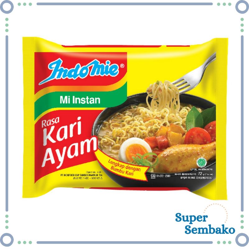 MIE INSTAN INDOMIE KUAH KARI AYAM 72gr