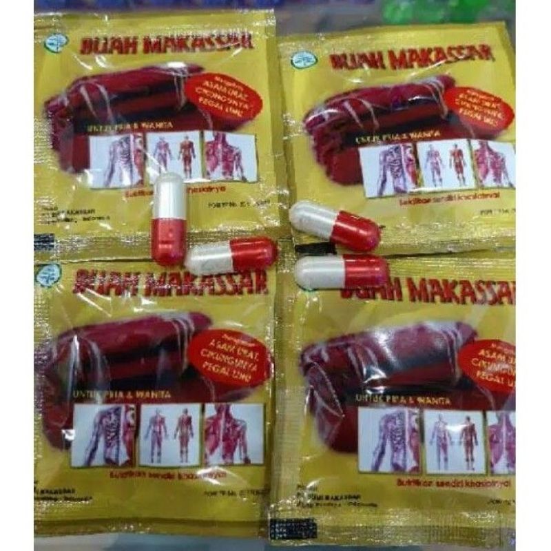 Herbal Buah Makasar asli, kapsul buah makassar original Merah Putih , obat nyeri sendi pengapuran