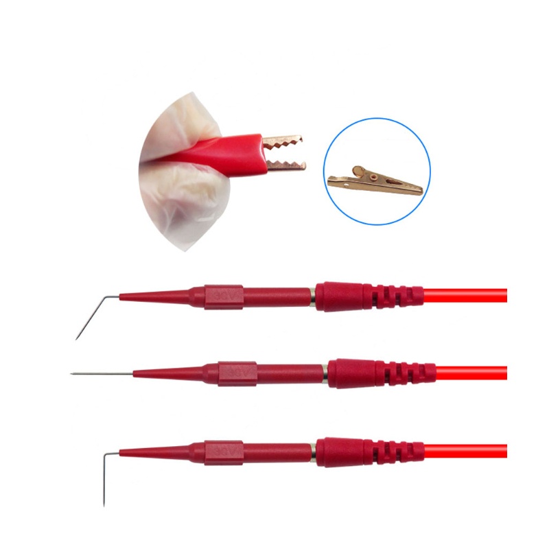 Btsg 4mm Banana to Banana Plug Test Lead Kit Dengan Kawat Piercing Probe Alligator Clip