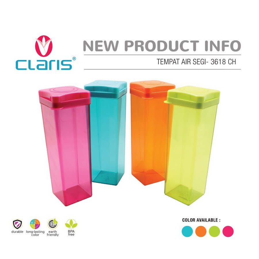 Claris Tempat Air Minum 1.2 Liter Segi 3618