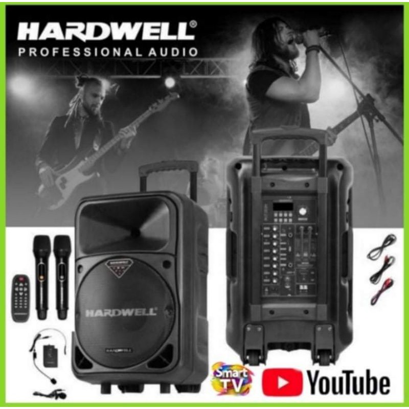 Speaker bluetooth HARDWELL 15 inch aktif 15 pro- microphone wireless