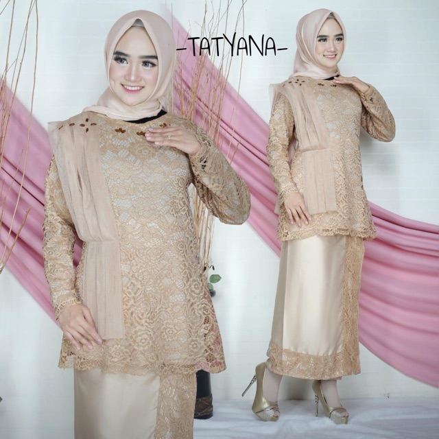 KEBAYA TATYANA SET SELENDANG / KEBAYA MODER / KEBAYA SYARI / KEBAYA TUNANGAN