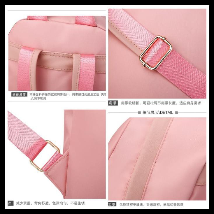 CUCI GUDANG EQ105 TAS RANSEL ANTI AIR BACKPACK WANITA TIANA TA090P3 IMPORT PINK KU STOCK TERBATAS