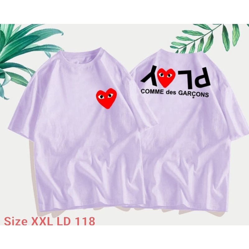 COMME des GARCONS PLAY  KAOS PRINTING All Size / XL X L / XXL  Jumbo Oversize Big Size Cotton Combet 30S Kaos Keren Berkualitas Distro Katun Motif Print Disney KAOSXXL