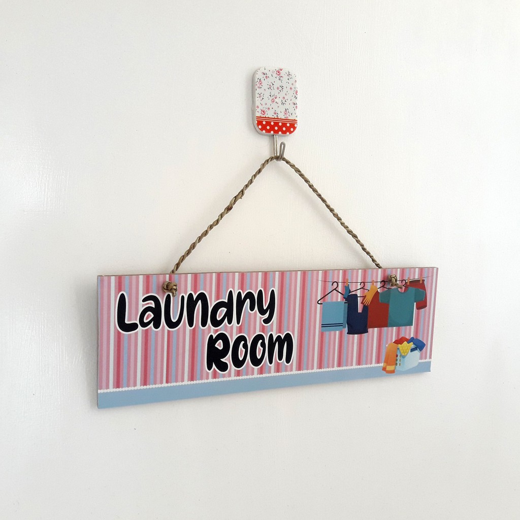 HIASAN DINDING LAUNDRY ROOM 30x10CM WALL DECOR PAJANGAN DINDING RUMAH