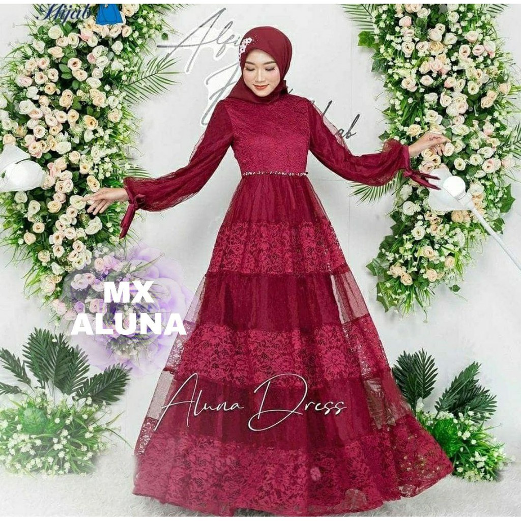 MX ALUNA GAMIS FASHION WANITA / PESTA / GOOD QUALITY