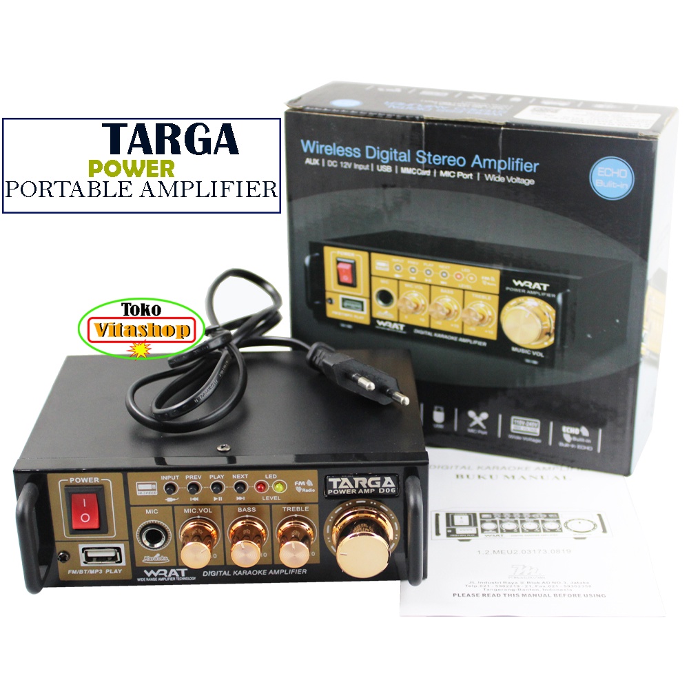 Ampli Targa D-06 Amplifier Power Amply Mini / Suport USB MP3 Bloetooth