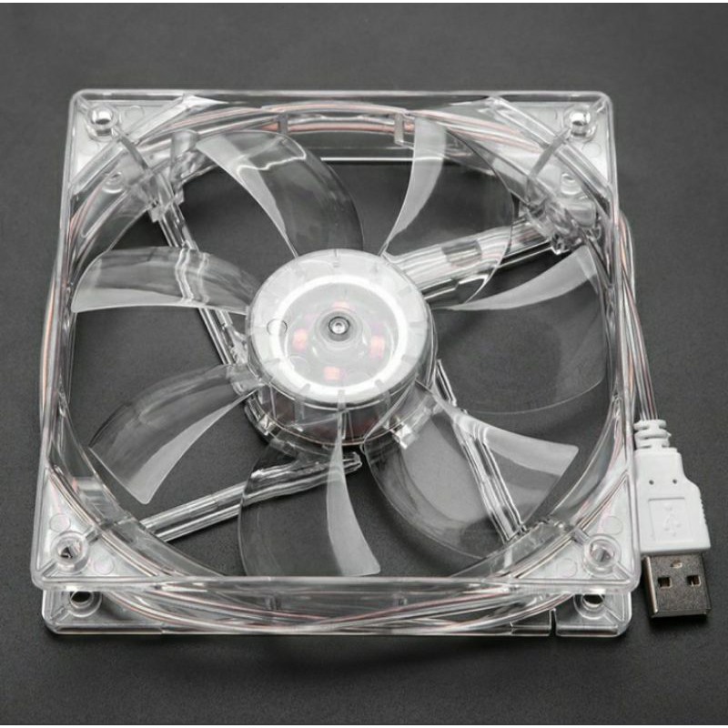 SKU-1221 FAN CASING USB 12 CM TRANSPARANT KIPAS LED 12 CM  TRANSPARAN