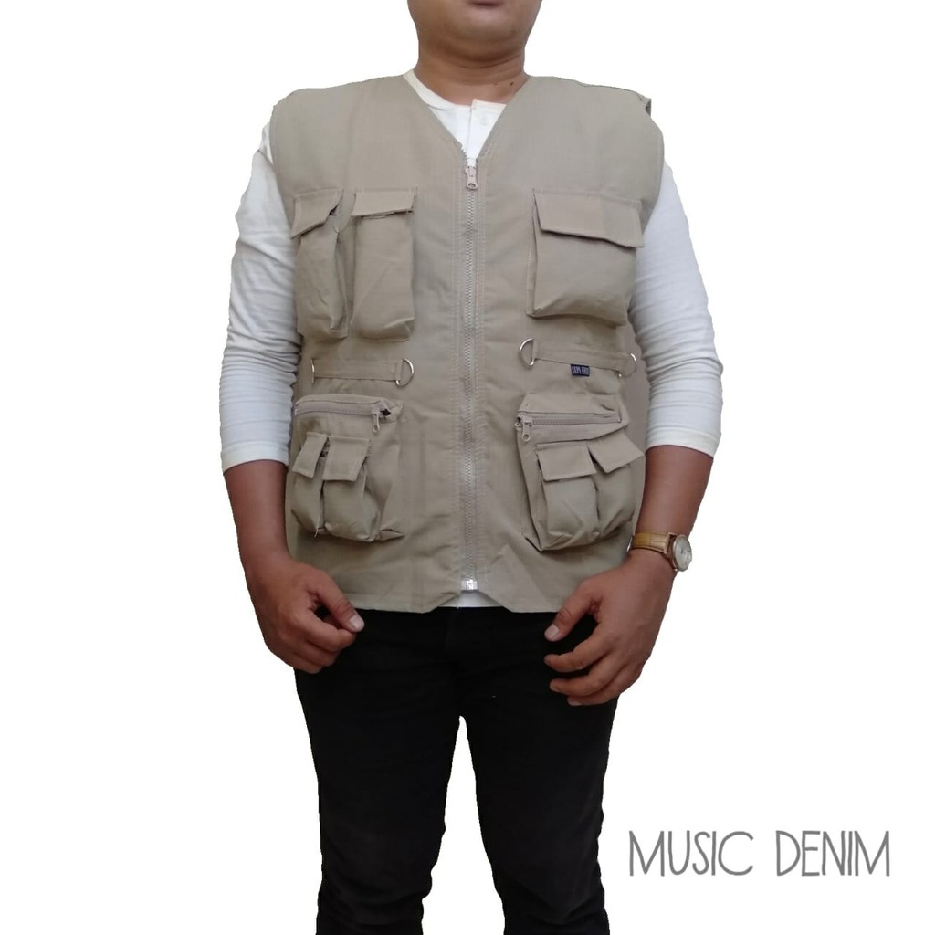 Rompi Motor Vest Canvas Modis Original Music Denim Terbaru Terlaris