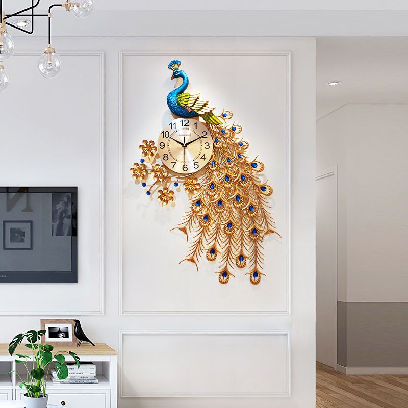 jam dinding merak bergaya Eropa jam ruang tamu jam dinding jam dinding jam kuarsa jam jam dinding ru