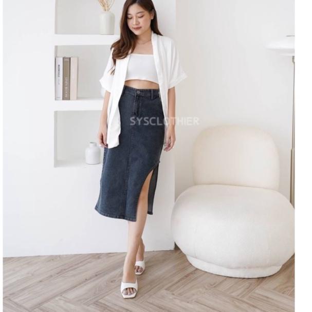 SKM.20Au22ᴬ • ROK JEANS WANITA ISAURA SKIRT SERIES -SYS CLOTHIER
