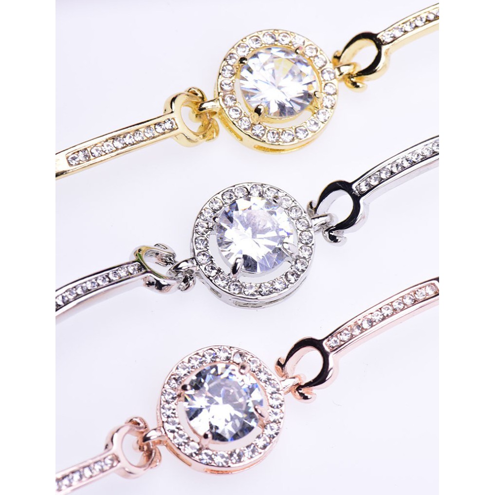 Gelang Wanita SATU MATA Lapis Emas Berlian Imitasi Korea Fashion Elegan Women Bracelet