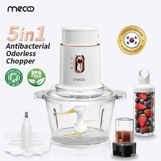 Mecoo Most Aesthetic 5 in 1 Antibacterial Odorless Chopper 250 Low Watt BPA Free / Blender Daging / Baby Food Processor / Penggiling Daging / Chopper Daging
