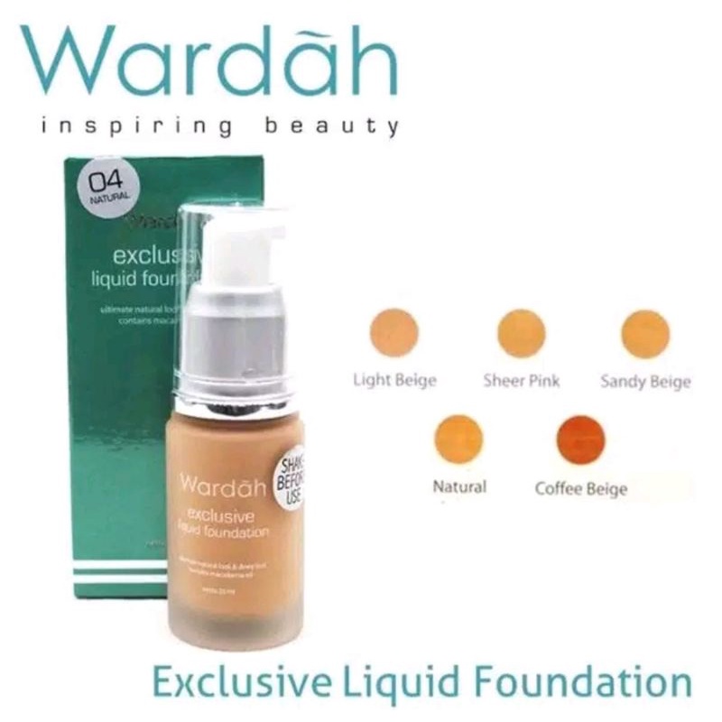 wardah exclusive liquid foundation spf 30(non dus)