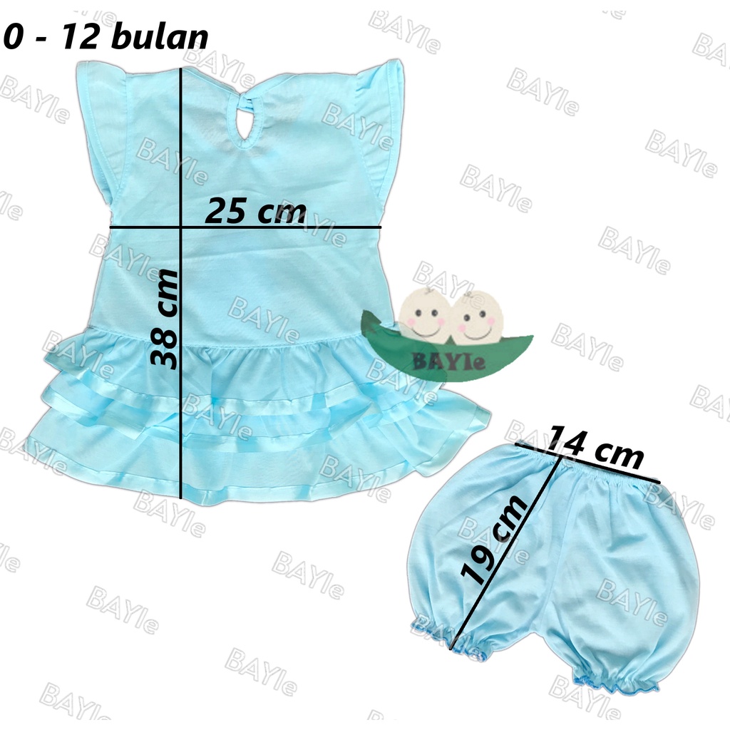 BAYIe - Setelan Baju bayi Perempuan Dress motif PINGUIN XIAO WEI/MELISA 0 -12 bulan / Pakaian anak Cewek