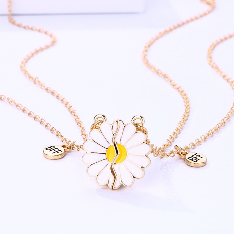 2pcs / Set Kalung Choker Desain Bunga Matahari Daisy Gaya Bohemia Untuk Hadiah