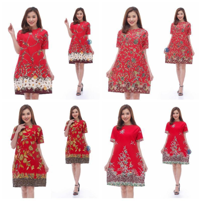 DRESS BATIK LENGAN PENDEK TERBARU / ATASAN BATIK WANITA