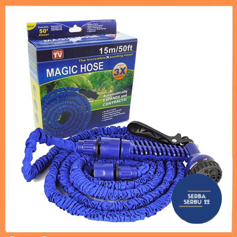 Selang Air Magic Hose 15 Meter 50Ft  Selang Air Elastis Berkualitas Serbaguna [SS]