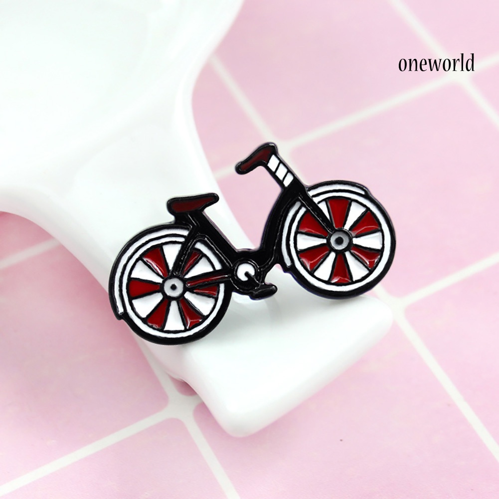 OW@ Cartoon Enamel Bicycle Badge Collar Lapel Brooch Pin Clothes Jewelry Bag Decor