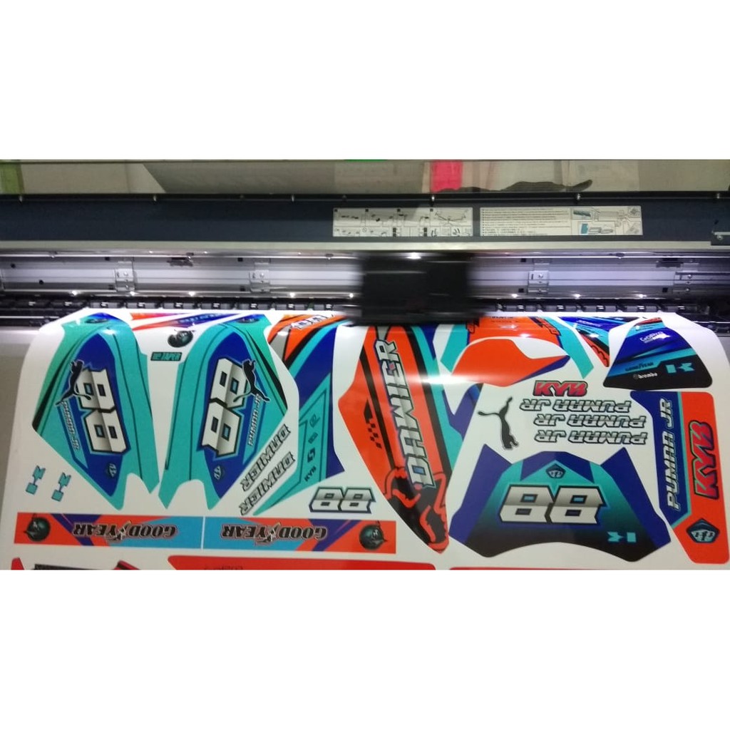 Sticker Dekal Decal KLX BF Orange Biru Keren Sticker Fullbody