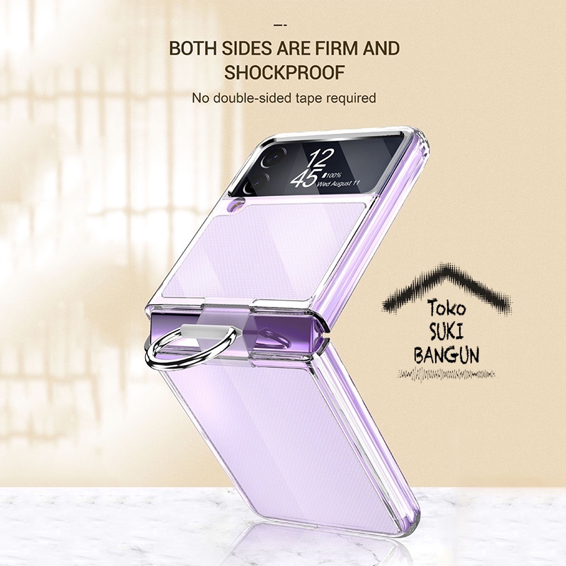 Case Samsung Galaxy Z Flip4 Flip 4 CLEAR KEY RING Cover Pouch Protector Casing ZFL4-006