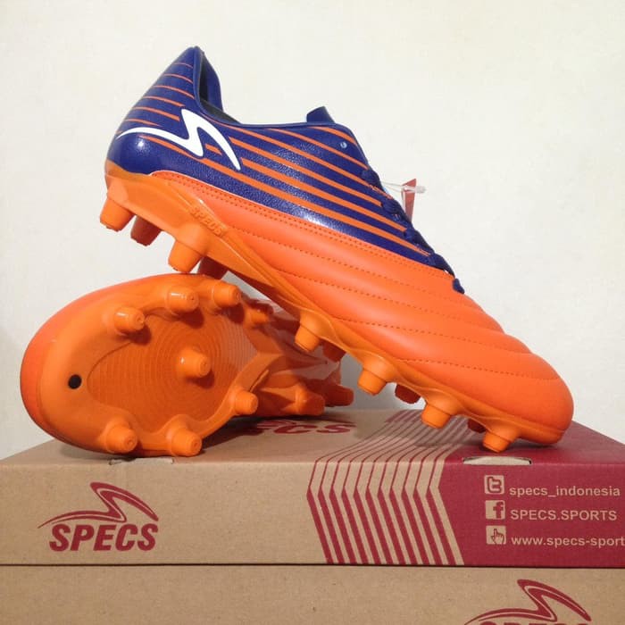 Sepatu Bola Specs Barricada Genoa 19 FG Orange Galaxy Blue Original