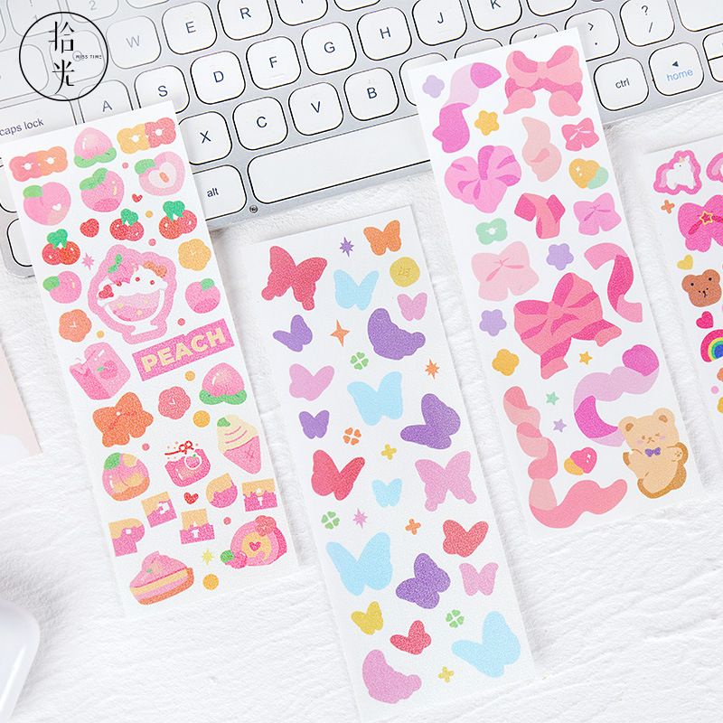 

Sticker Deco scrapbook journal cute bubble rainbow bear holiday pita stiker journal