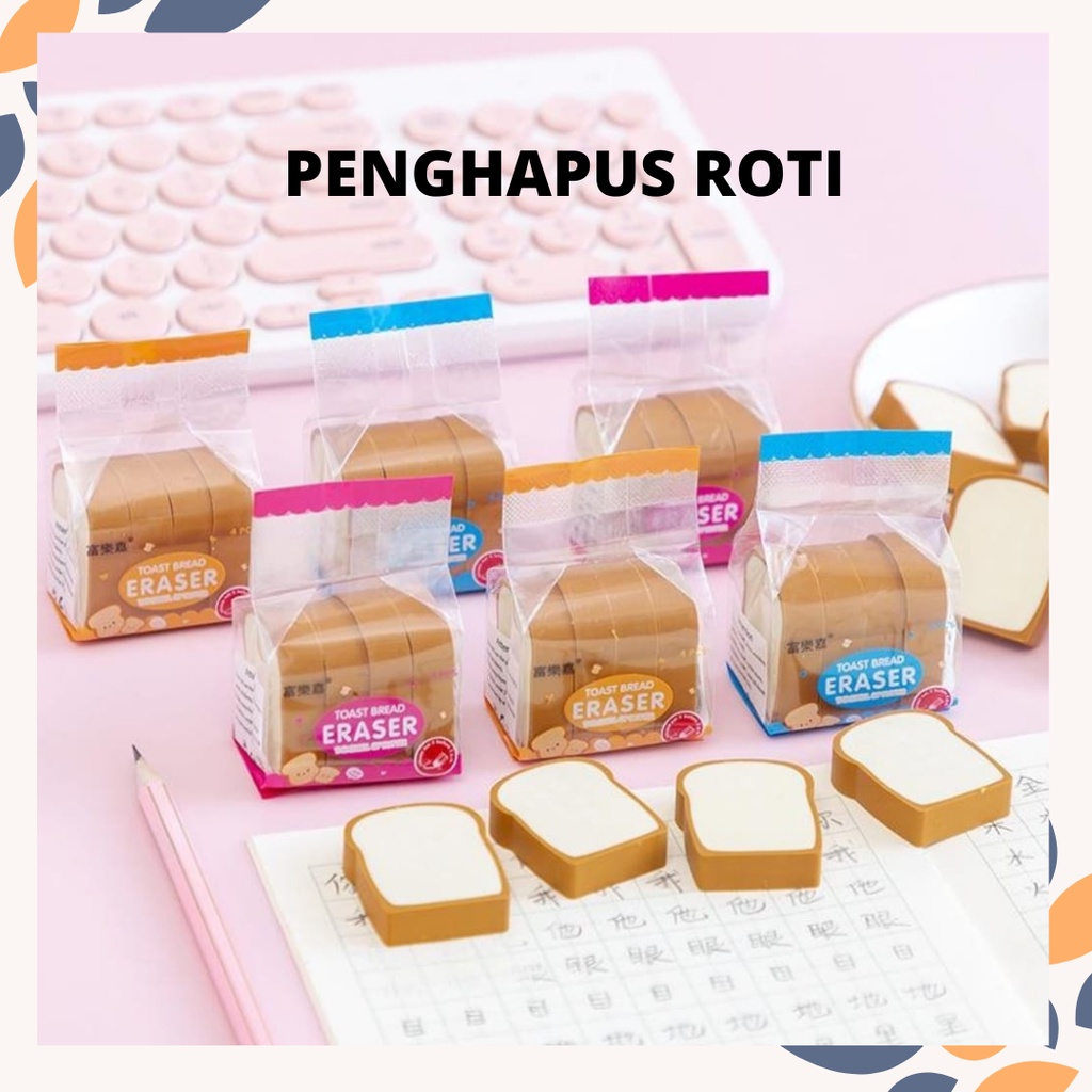 

PENGHAPUS ROTI ERASER SETIP STIP BENTUK BREAD MAKANAN PASTRY KARAKTER LUCU UNIK ALAT TULIS KANTOR SEKOLAH ANAK ANAK