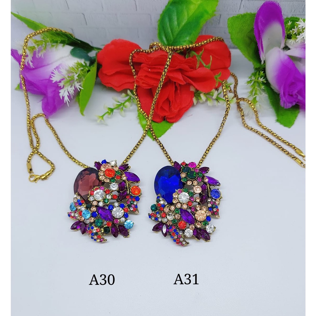 Aksesoris kalung fashion kalung elegan kalung hijab aksesoris cantik kalung daun elegan cantikA30-36