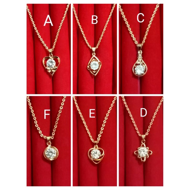 RC305. Kalung xuping wanita lapis emas dgn mata zircon ukuran 45 cm nori