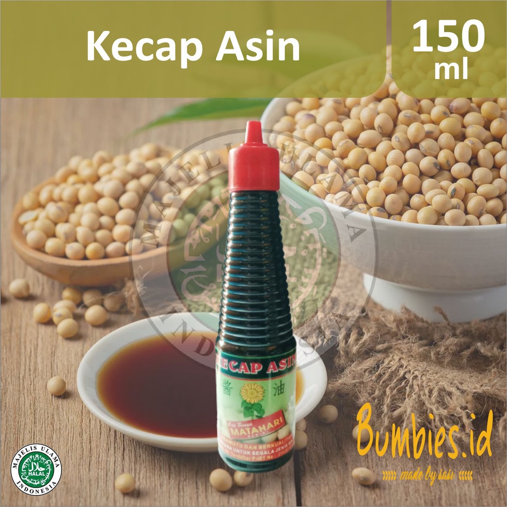 Kecap Asin Organik Cap Bunga Matahari 150ml (HALAL) PENYEDAP RASA | BUMBU DAPUR