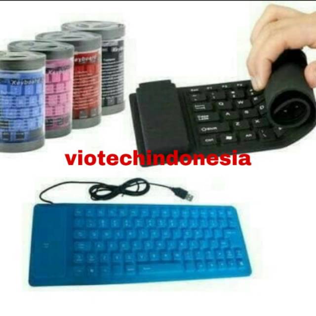 keyboard luar external USB FLEXIBLE karet USB KEYBOARD laptop komputer