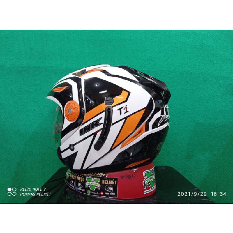 HELM INK T 1 #3 WHITE ORANGE BUMBLE BEE GUNMETAL