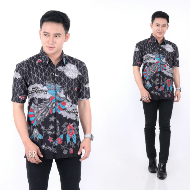 Kemeja batik pria modern.merak