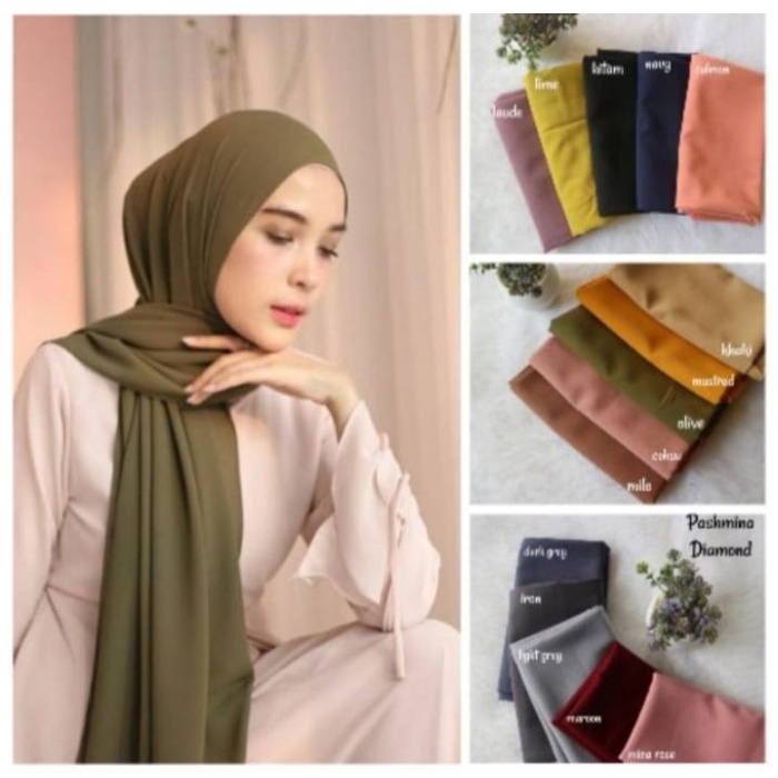 JM Kerudung Pashmina Diamond Nissa Sabyan Jilbab Pashmina - RANDOM
