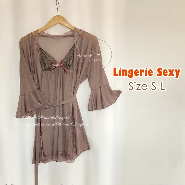 S-L Lingerie Sets Original - Sexy Lingerie Wanita Baju Tidur Transparan Malam Pertama Lingering N301