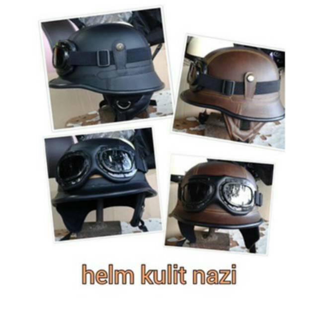 Helm Nazi Retro Klasik plus kacamata retro copilot