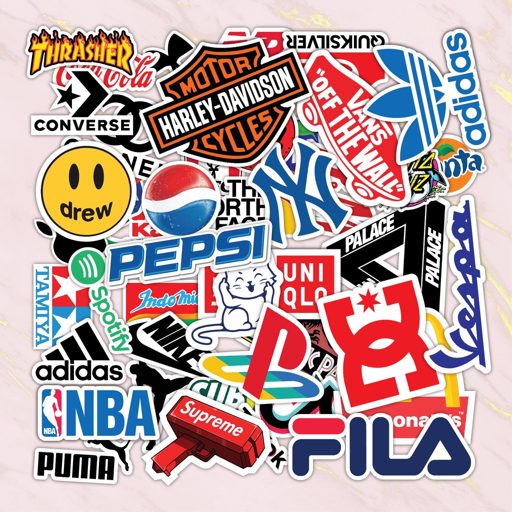 50pcs STIKER LOGO HYPEBEAST | Stiker DIY HP Motor Helm Mobil Laptop Tablet