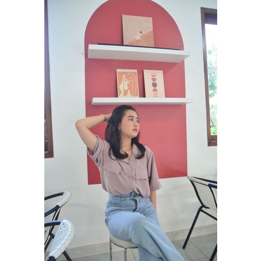 Camelia Top by Keenanthi / Crincle Top / Kemeja Crincle / Crincle Blouse / Pocket Crincle / Kemeja Pocket