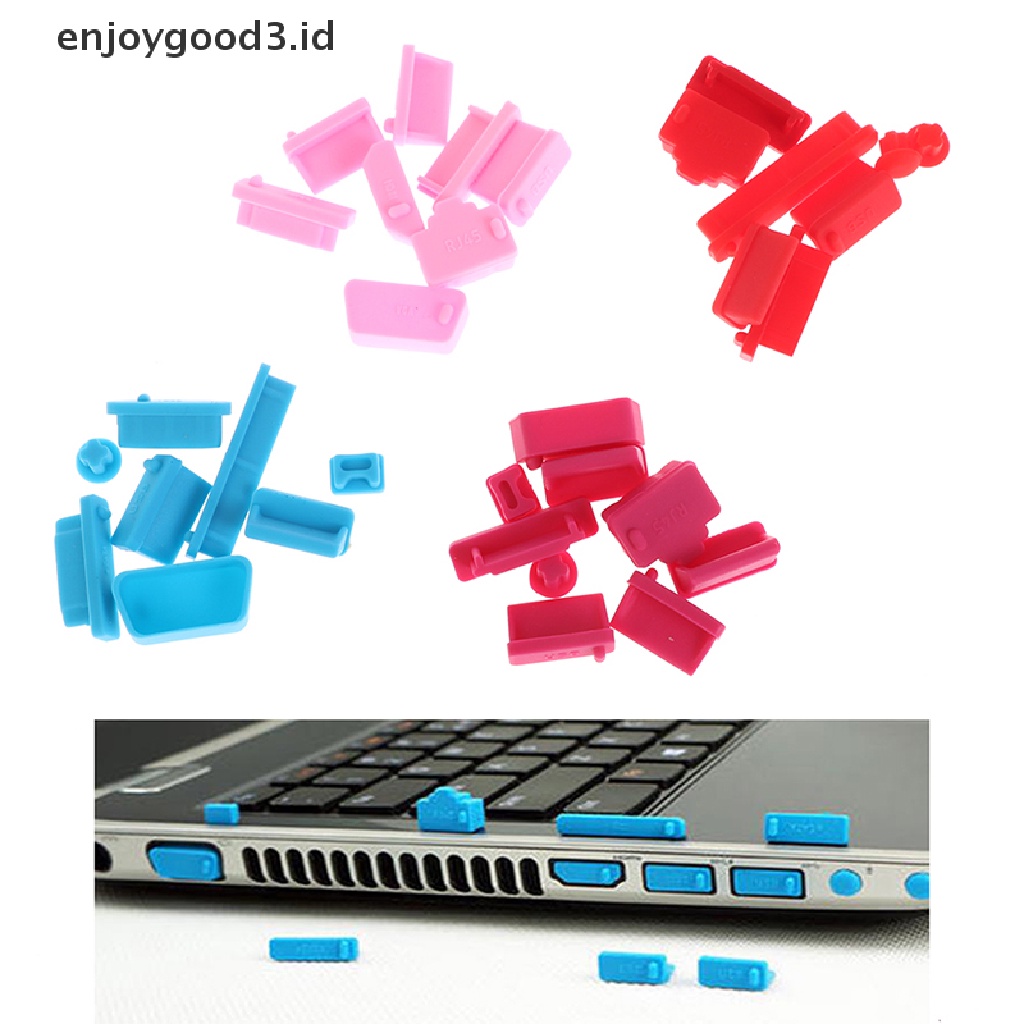 (Dd) 13pcs / Set Cover Plug Port Usb Bahan Silikon Anti Debu Untuk Laptop / Notebook