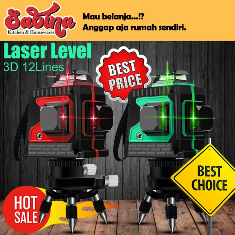 Laser Level Self Leveling 3D Wall Meter Laser Beam 12 Line Recharge