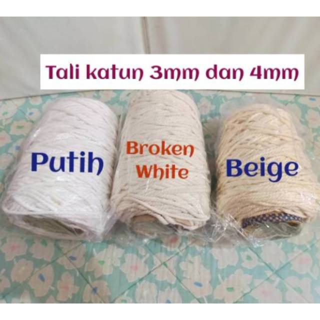 Tali Katun 500gram (3mm dan 4mm)