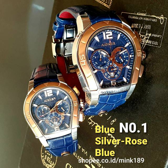 JAM TANGAN COUPLE AIGNER Acp1017 CHRONOGRAPH GRADE SUPER AAA