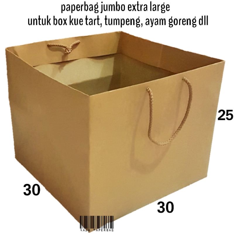 

paper bag kardus jumbo P30 L30 T25 paperbag polos box bento nasi tumpeng kotak kue taart paperbag XL tumpeng mini box nasi kotak nasi