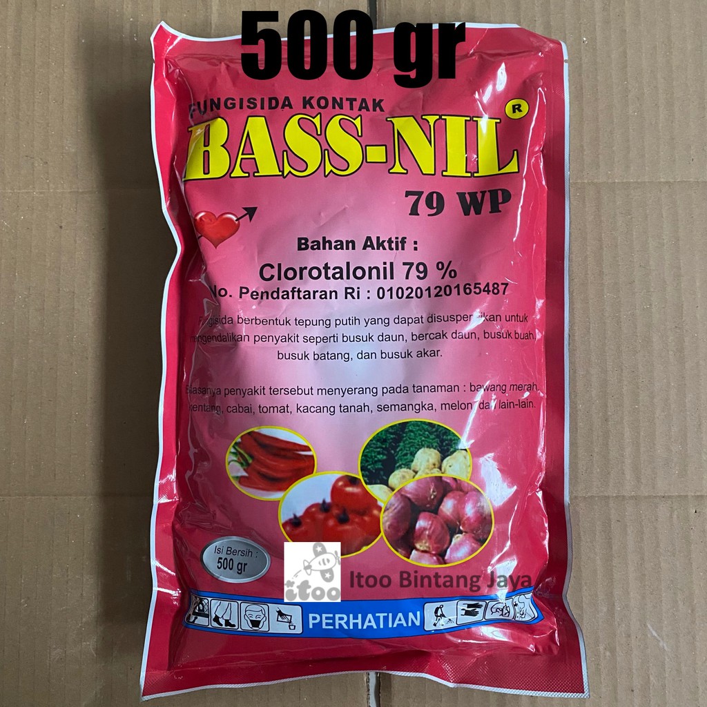 Fungisida Bassnil Bass-nil Klorotalonil 79 WP 500 Gram