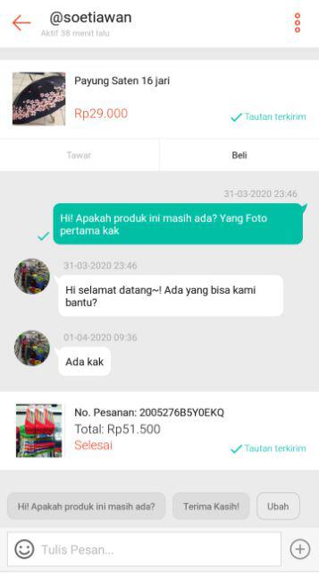 Payung Saten 16 Jari