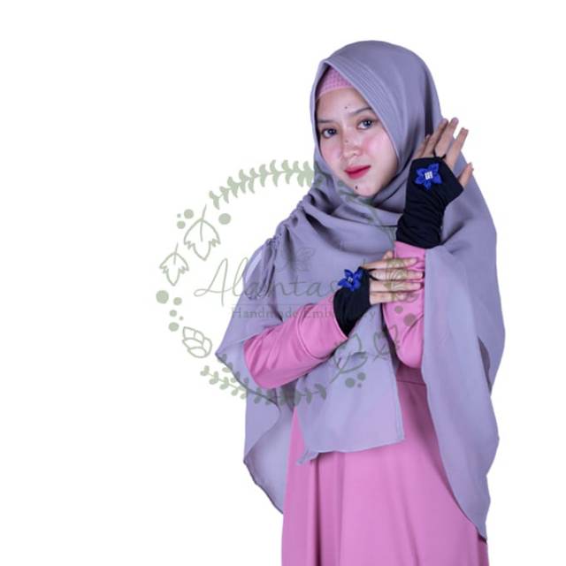 Alantasik - Khimar serut samping hijab instan 2 layer serut pet antem R 25