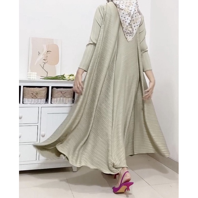 Premium pleats dress / gamis plisket premium